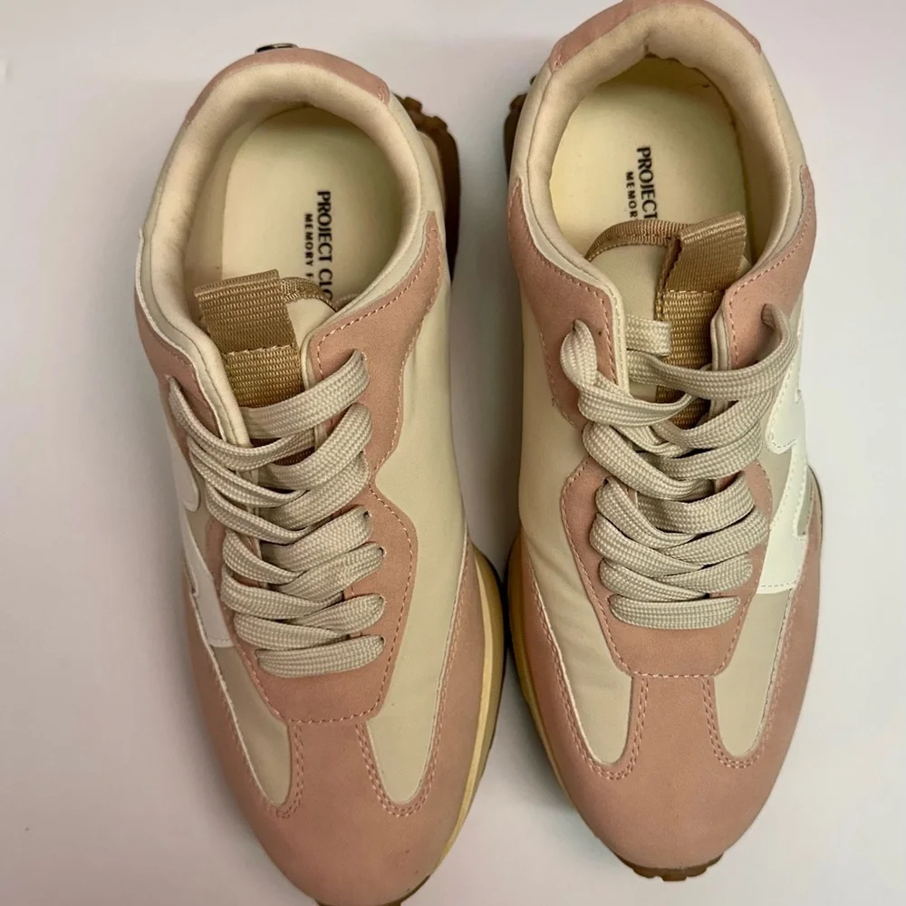 Women's Pink and Cream Sneakers size 8.5 memory foam
